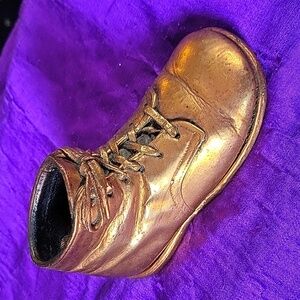 Copper vintage baby shoe decorative
